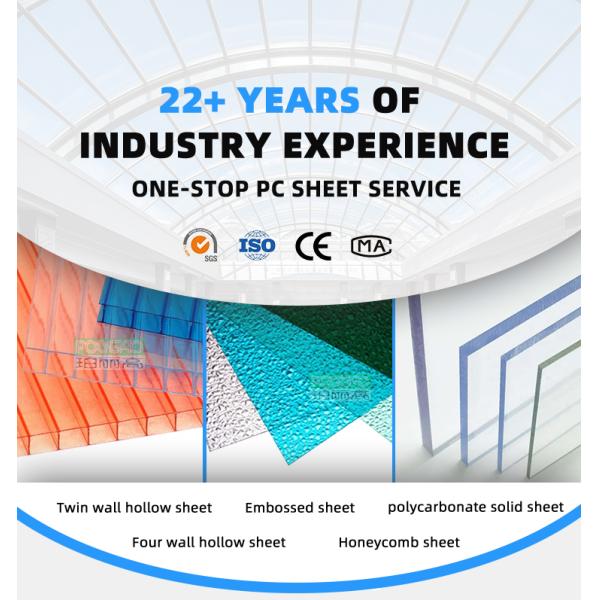 Twinwall Multiwall Polycarbonate Sheet 10mm 8mm Transparent Circular Edge Sun / PC hollow Sheets