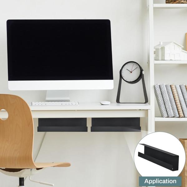 Carbon Steel Under Desk Cable Management Tray Mount Cord Wire Cable Tray for Desk