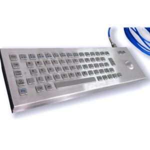 Best price Desktop Industrial Stainless Steel Keyboard With Trackball IP65