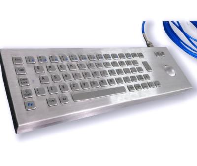 Desktop Industrial Stainless Steel Keyboard With Trackball IP65