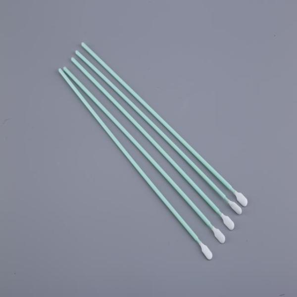 Sterile Q Tips Cotton Swabs with Lint Free Microfiber ESD Safe Handle and Thermally Bonded Polyester Head for Cleanroom Use