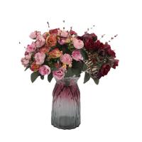 21 roses de diamant, décoration de paquet de roses d'automne à 7 fourchettes, décoration de mariage, faux fleurs