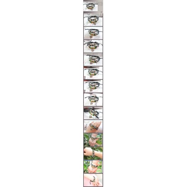 Wooden bead bracelet beaded alloy multilayer complex Gupi Sheng love leather bracelet