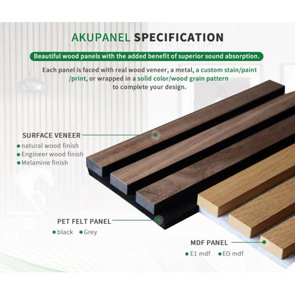 wood slat Decorative Wood Slat PET Acoustic Panel For The Wall Covering