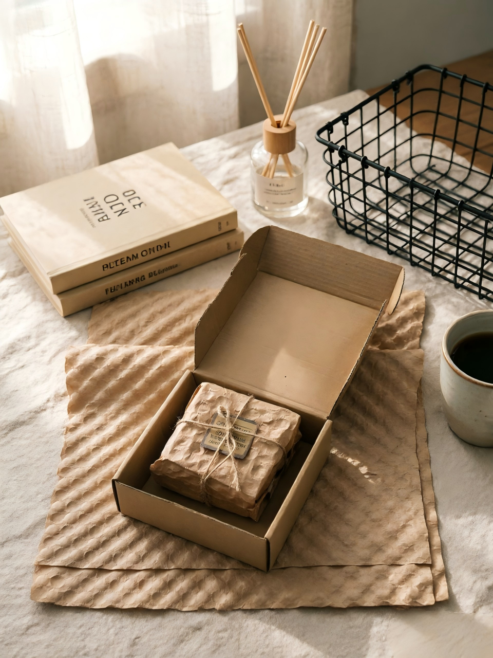 Natural Embossed Kraft Paper for Gift Box Inner Packaging – Bubble Texture Cushioning for Rustic & Eco Gifts