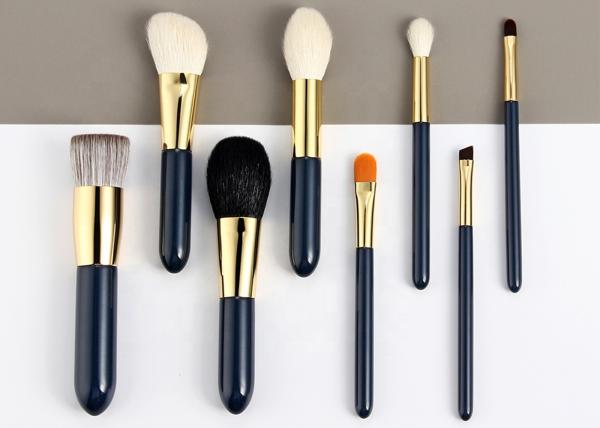 Logotipo por atacado natural da marca própria do cabelo 8Pcs Mini Travel Makeup Brushes Set da cabra