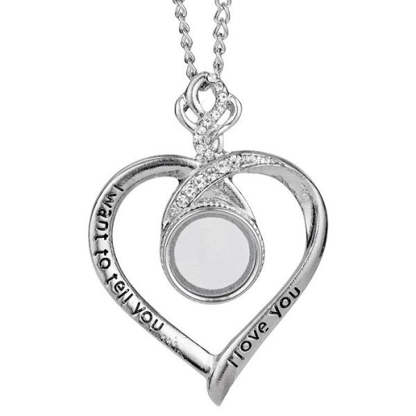 Sublimation Blanks Heart Button Necklace Sublimation Products For Valentine'S Day