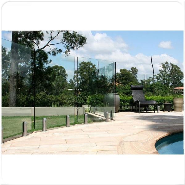 Ограждения для бассейна без рамы из стекла с закаленными нержавеющими алюминиевыми скобками