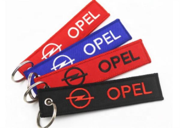 Double Side  Embroidery Fabric Keychain  Customized Logo And Word