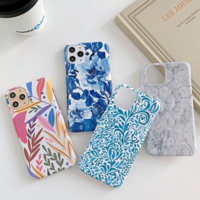 PC Designer Cell Phone Cases IMD Finished Floral Design Matte Grease Free