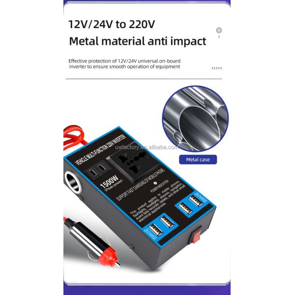 Modified Sine Wave Output 150W-200W Hybrid Grid Inverter DC 12V to AC 110V Inverter with Dual USB Ports and Type C