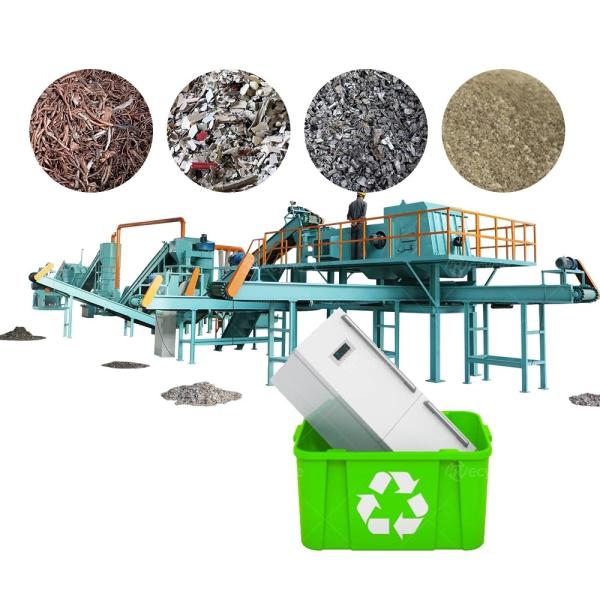 CE Certified Eco-friendly Scrap Refrigerator Shredder Crusher Machine Recycling Plant