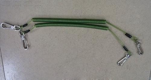 8''Snap Hook Stainless Steel Tool Security Coiled Tether Clear Green Color Safety Strap Rope