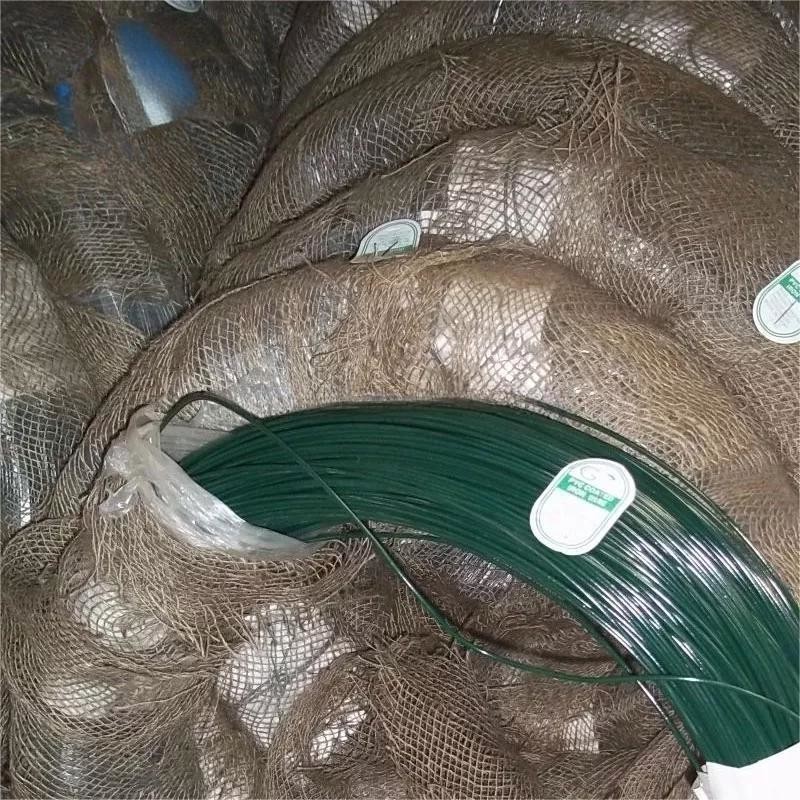 Pvc цвета зеленый покрыл провод оцинкованной стали, бандажную проволоку 1.2mm пластиковую покрытую