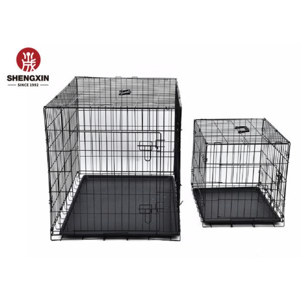 19 Inch Large Metal Dog Cage Professional Folding With Wheels