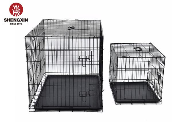 19 Inch Large Metal Dog Cage Professional Folding With Wheels