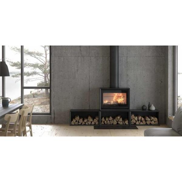 Indoor Heater Matt Black Freestanding Steel Fireplace Wood Burning Stove