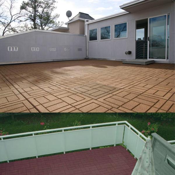 Recycled SBR Rubber And EPDM Rubber Outdoor Rubber Paver Tiles Outdoor Pavers, Interlocking Tiles: 24 X 24 X 3/4