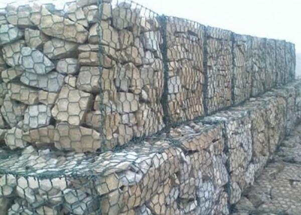 Heavy Zinc Hexagon Gabion Mesh Baskets 2.8mm Stone Filled Wire Mesh Wall