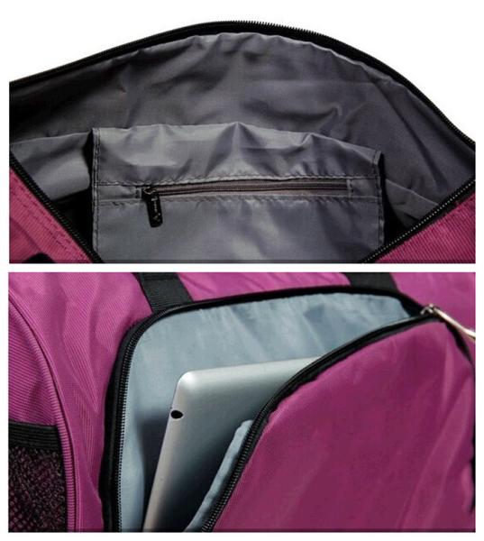 Casual Waterproof  Nylon Duffel Bags , Pink  Women'S Duffel Bag Two Side Pockets