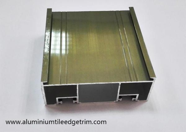 6063 - T5 Aluminium Sliding Door Frame Mullion Profile Electrophoresis Coating Champagne