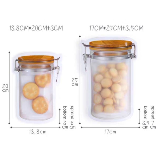 OEM Reusable Sealed Mason Bottle Ziplock Bags For Candy Cookies