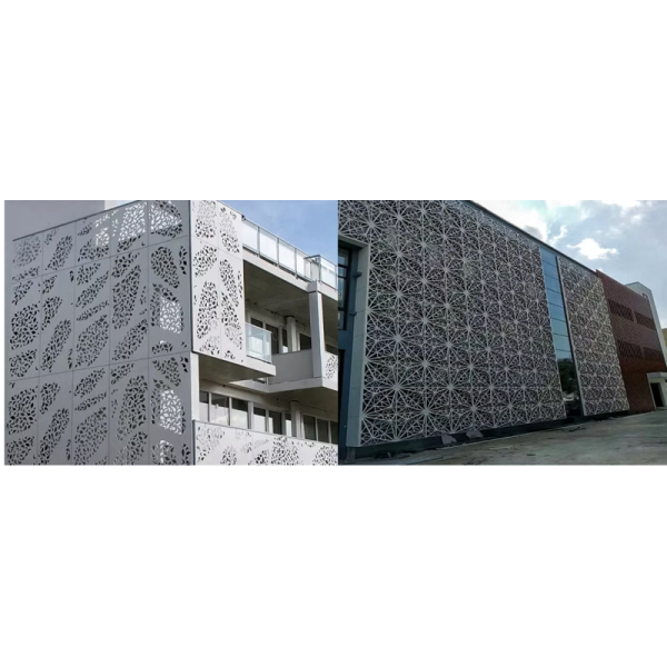 2.5mm Light Weight  Building Material Pvdf perforate Aluminum Facade Cladding Veneer Modern Decorative Exterior Paint 3D Curtain Wall Panel