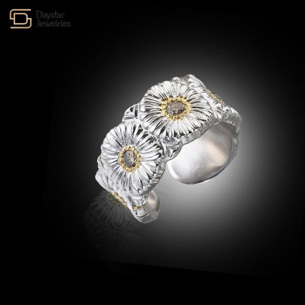 Кольцо GD цветка хризантемы ювелирных изделий хмеля нержавеющей стали маргаритки тазобедренное