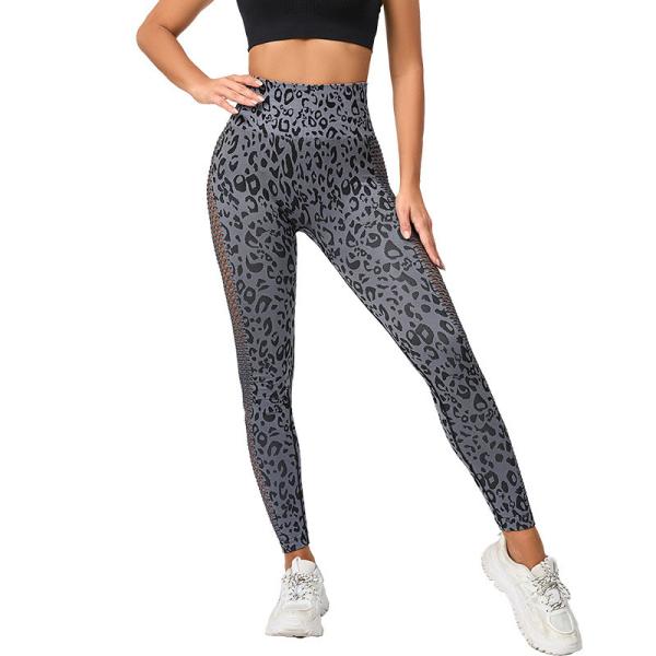 High-waisted hip hollow yoga pants, elastic body-building pants outside wear, seamless tie-dye pants