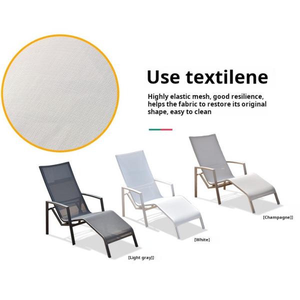 Foldable Aluminium Chaise Lounge Chair for Outdoor Villa Beach Terrace Pool and Garden
