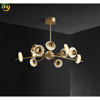 Candelabro leve Crystal Metal Gold Pendant Light da esfera do diodo emissor de luz 12