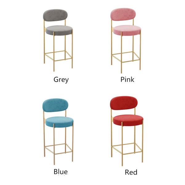 Altura comercial de los taburetes de bar del café para 45 pulgadas al revés tela del terciopelo del negro de 48 pulgadas