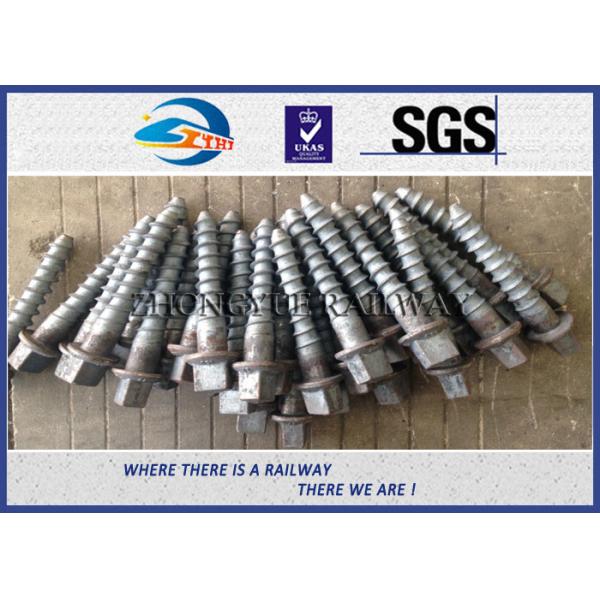 Track Hex Head Railway Sleeper Screws , Square Head Screw Spike