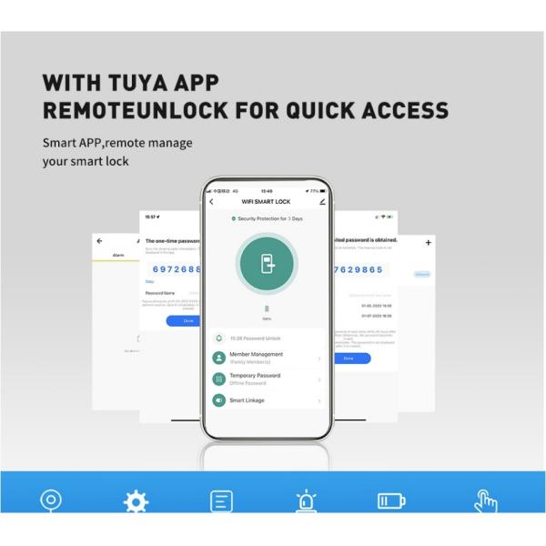 Black Smart Door Lock with Camera and Fingerprint 3D Face Recognition TUYA Waterproof Lock