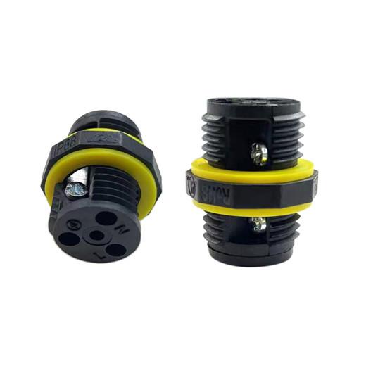 IP67 Waterproof Circular Connector With PA6 Nylon Material And Gilded Brass Metal