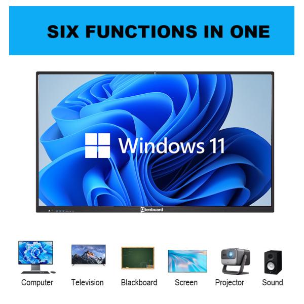 Qtenboard Professional Interactive Smart Whiteboard Panel with 4K Resolution 40-50 Touch Points and 4mm Tempered Glass