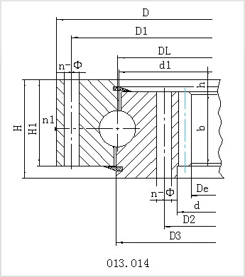 4 Point Contact Thin Section Bearing Small slewing bearing 013.25.315 Internal Gear DL