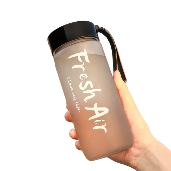 600ml Custom Logo Plastic Cup with Transparent and Student Water Bottle Portable Design