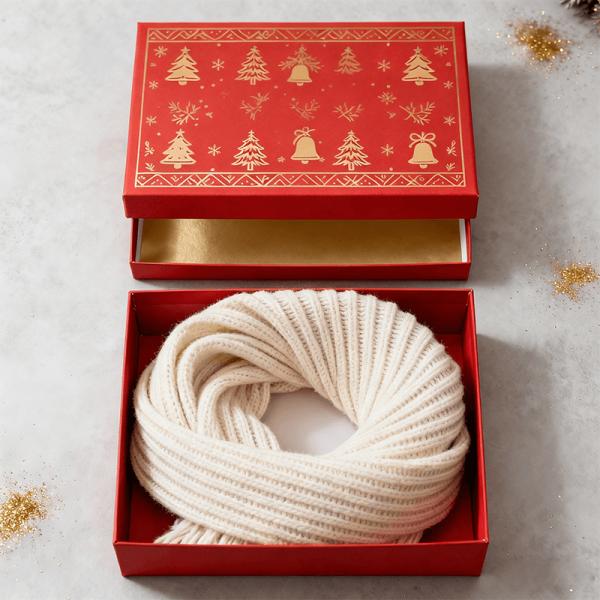 Cajas de regalo de Navidad de lujo personalizadas Cartón rígido mate para embalaje Bufanda vestido ropa interior camisa Materiales asépticos reciclados