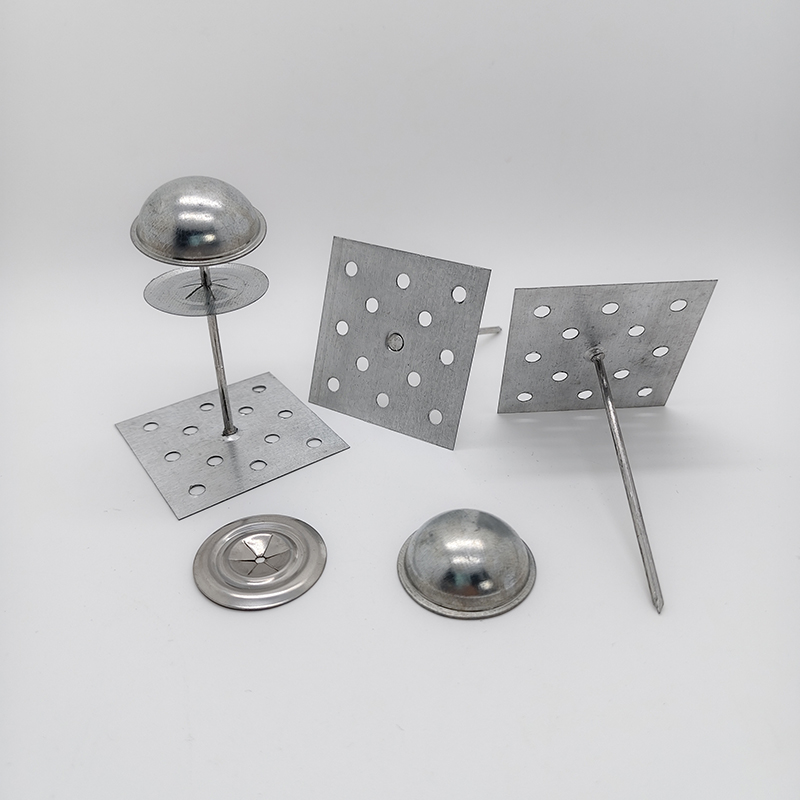 65mm Zinc Steel Perforated Base Insulation Hanger for Rock Wool Insulation with Self Adhesive Anchor