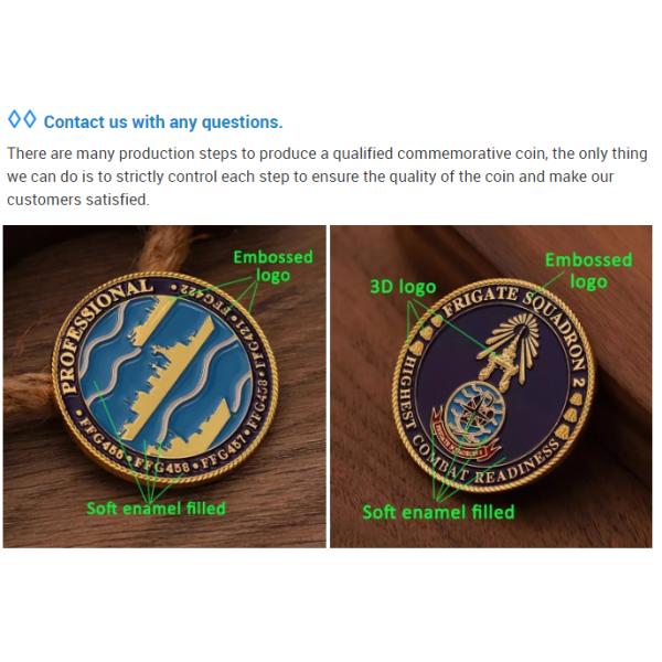 Zinc Alloy Gold Silver Commemorative Challenge Coins Enamel Souvenir 2d 3d Brass Coin