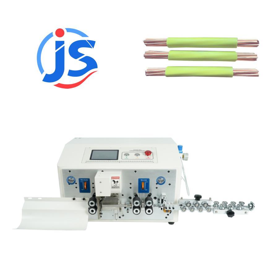 High Production Capacity EV High Voltage Harness Cable Cutter and Stripper Machine with Six-Wheel Drive and 5 Inch PLC Screen