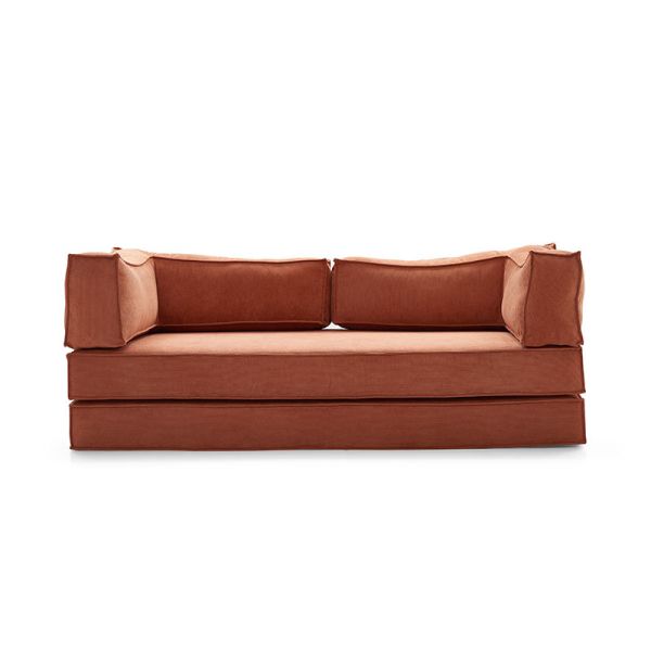 Modern Compression Sofa Bed Set Fabric Sectional Modular Design Stainless Steel Legs Square Shape Sponge Vacuum Packed Villa