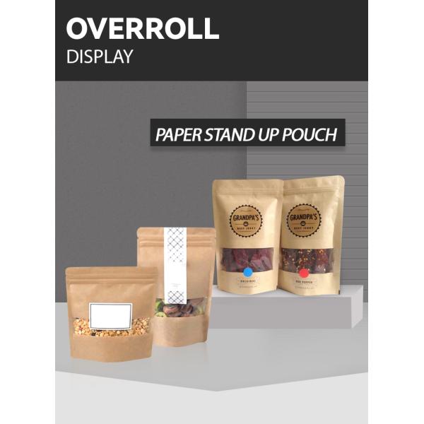 Bolsas de embalaje de frutas secas personalizadas de papel kraft de grado alimenticio con cremallera