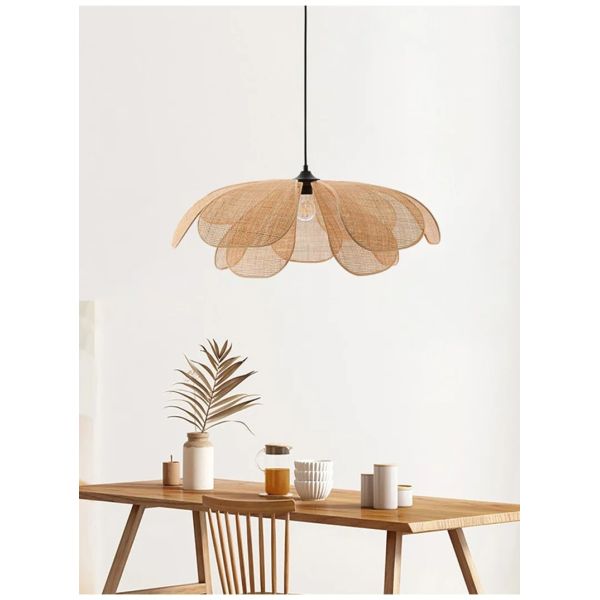 Restaurant Lighting Living Room Parlor Bar Decor Japanese Wicker Art Petal Pendant Light(WH-WP-141)