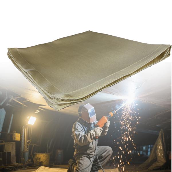 Couverture de soudure en fibre de verre ignifuge 550C, tapis industriel résistant à la chaleur
