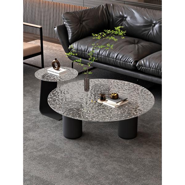 Nordic Style Tempered Glass Tea Table Hotel Furniture Villa Glass Coffee Table