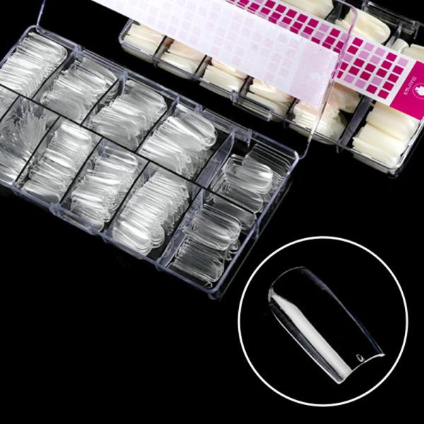 Plastic Artificial Nails Custom 100Pcs Nail Art Salon Press on Nails Designs 500 Pcs Flexible Xl Coffin Nail Tips Set