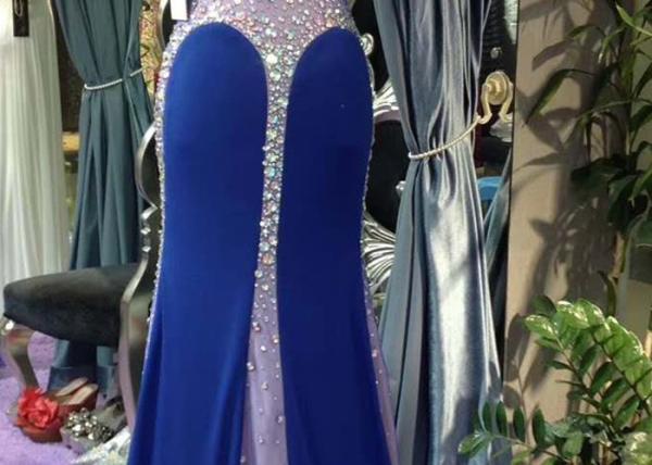 Sexy Diamond Mermaid Prom Dress , Sweetheart Fishtail Dress See Through Style