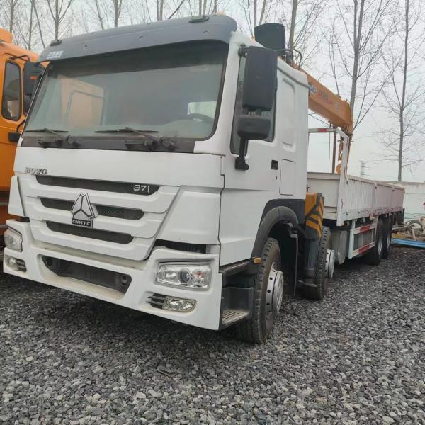 Used Crane Truck Howo 371 375 8x4 Secondhand Sinotruk 12T